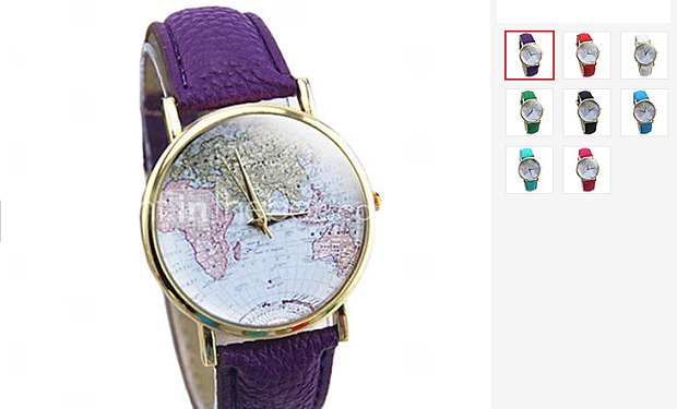 Multicolor Print Bohemia Style PU Leather Band Analog Quartz Wrist Watch