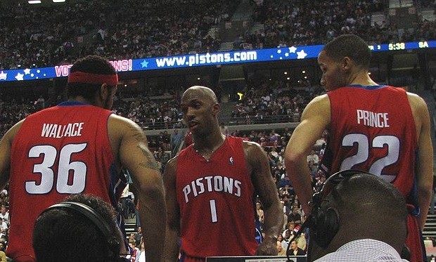 Chauncey Billups with Rasheed Wallace, Tayshaun Prince