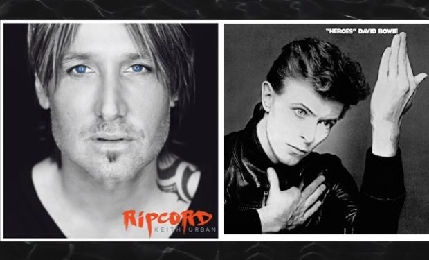 Keith Urban's Ripcord album cover; David Bowie's Heroes album cover