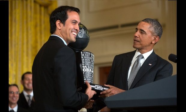 Erik Spoelstra and Barack Obama