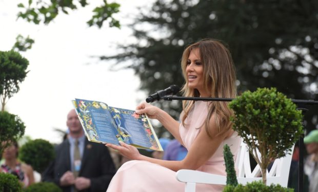 Melania Trump, who speaks five languages, reads a book to kids