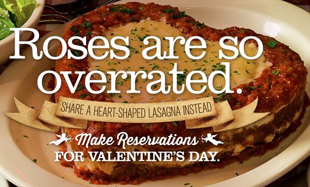 Buca di Beppo HeartShaped Lasagna, Cheesier Than HeartShaped Pizza