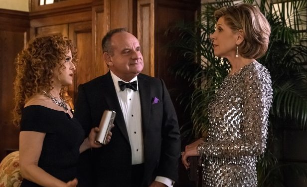 (l-r): Pictured: Christine Baranski as Diane Lockhart, Bernadette Peters as Lenore Rindell, Paul Guilfoyle as Henry Rindell. Photo: Photo: Patrick Harbron/CBS