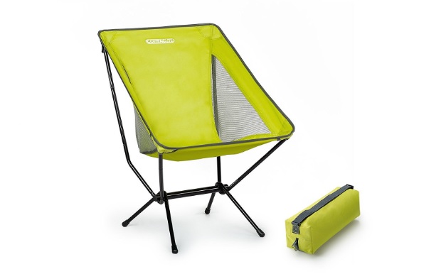 Sleep Revolution Compaclite Steel Portable Chair with Mesh Side Panels and Carry Bag, Deluxe - Lime Green