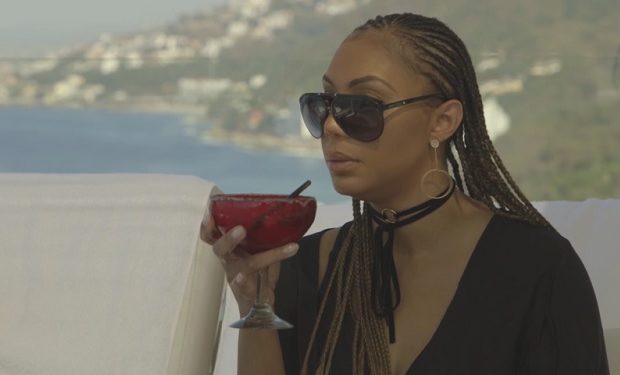 Tamar Braxton with red drink