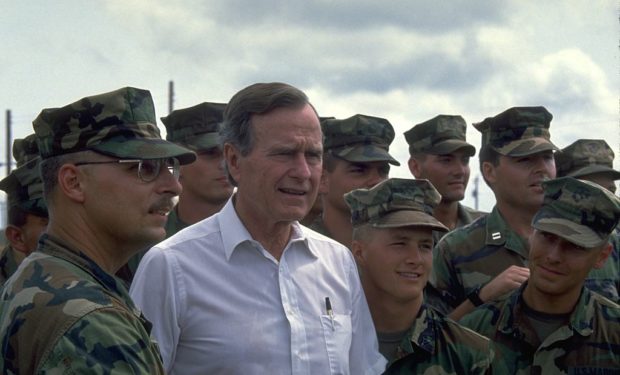 Pres. George Bush after Hurricane Andrew 1992