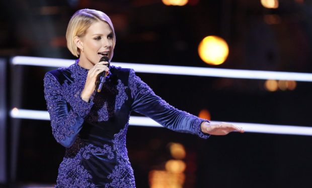 Emily Luther on Team Adam Rips Pants Before ‘The Voice’ Knockouts Round