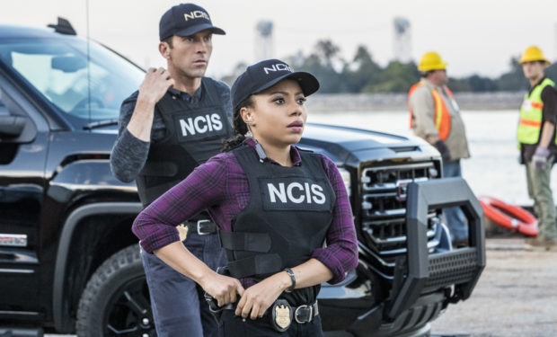 L-R: Lucas Black as Special Agent Christopher LaSalle and Shalita Grant as Sonja Percy Photo: Skip Bolen/CBS