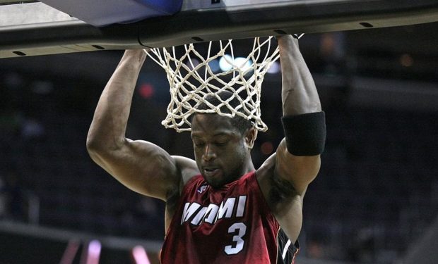 Dwyane Wade of the Miami Heat. His jersey now has an MSD patch.