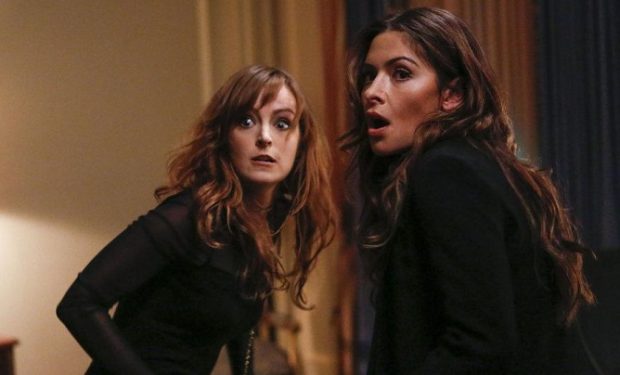 (l-r) Ahna O'Reilly as Rachel Kauffmann, Sarah Shahi as Mara Kint -- (Photo by: Vivian Zink/NBC)