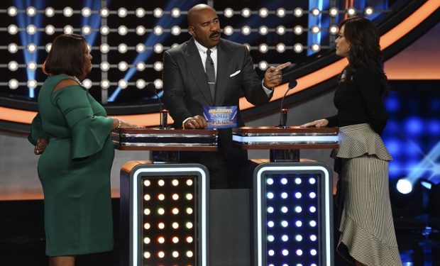 Stephen Curry and Family on the Set of Family Feud