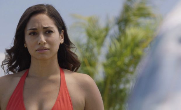 "Ua ʻeha ka ʻili i ka maka o ka ihe" -- A new ally helps McGarrett and Five-0 when mob bosses on the island are being targeted by an assassin. Also, Five-0 says goodbye to one of their own, on the 10th season premiere of HAWAII FIVE-0, Friday, Sept. 27 at its new time (8:00-9:00 PM, ET/PT) on the CBS Television Network. Katrina Law joins the cast as Quinn Liu. Rob Morrow guest stars. Pictured: Meaghan Rath as Tani Rey. Photo: Screengrab/CBS ©2019 CBS Broadcasting, Inc. All Rights Reserved ("Ua ʻeha ka ʻili i ka maka o ka ihe" is Hawaiian for "The skin has been hurt by the point of the spear")