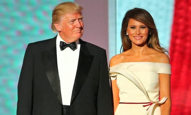 Melania Trump with her husband at his inauguration