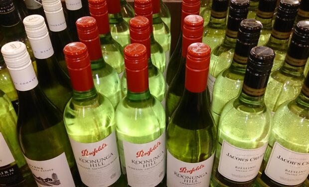 white wine bottles