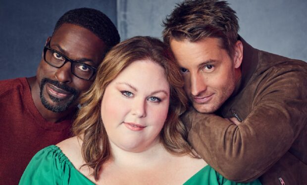 THIS IS US -- Season: 6 -- Pictured: (l-r) Sterling K. Brown as Randall, Chrissy Metz as Kate, Justin Hartley as Kevin -- (Photo by: Joe Pugliese/NBC)